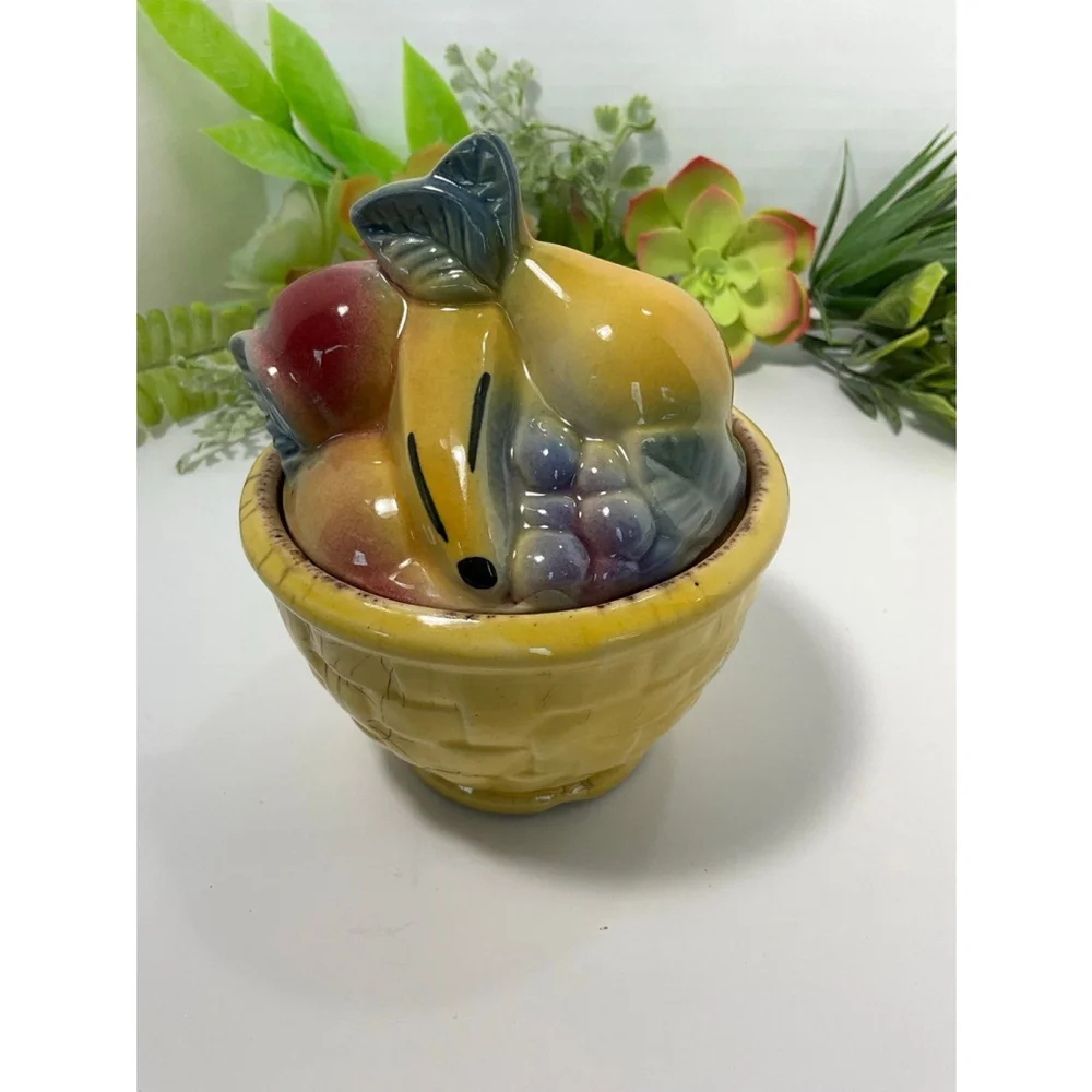 Vintage Shawnee Fruit Basket Sugar Bowl